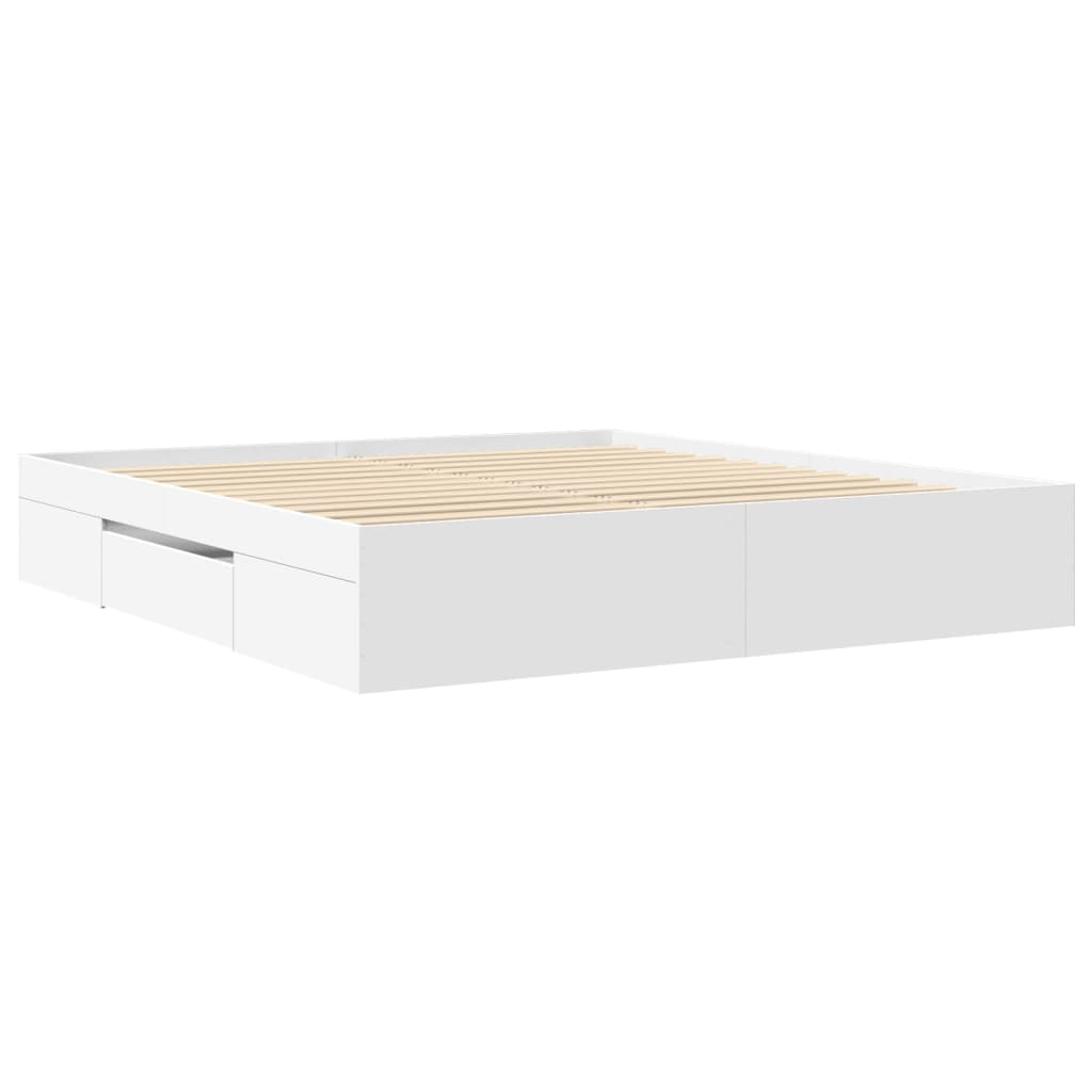 Bed Frame without Mattress White 180 x 200 cm Engineered Wood