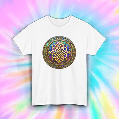 Celtic Knot Mandala T-Shirt Colorful Medieval Art Design Tee S-5XL