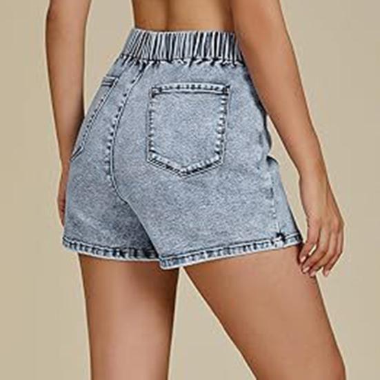 Denim Skorts for Women High Waisted Faux Wrap Short Skirt