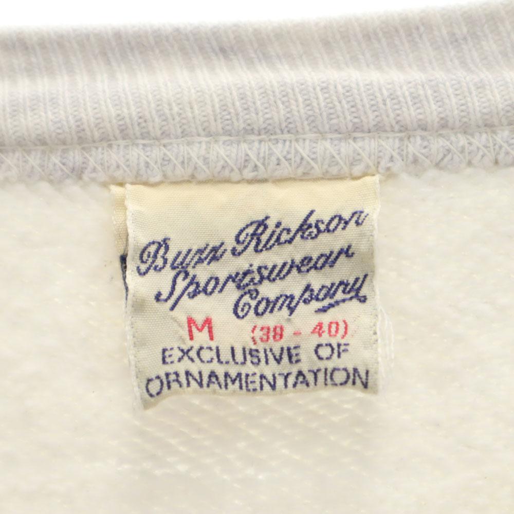 Buzz Rickson's Back Print Long Sleeve Sweat Trainer M Light Gray Men's Used