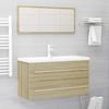 2 Piece Bathroom Furniture Set Sonoma Oak Wood Based Material