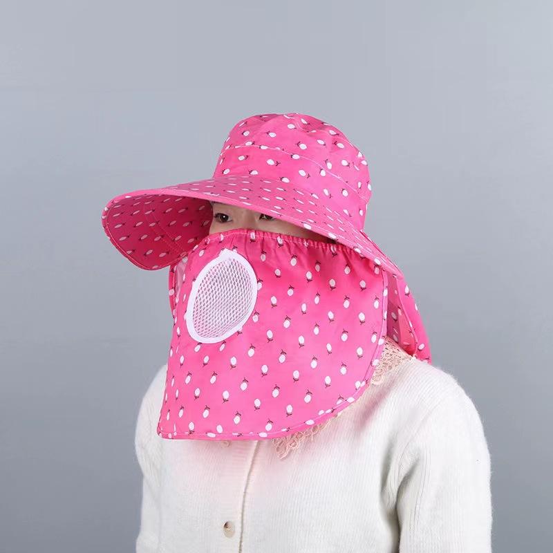 Sunscreen hat women's new summer hat face covering sun hat face mask cool hat UV protection tea picking cycling sun hat