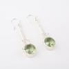 Green Amethyst Gemstone 925 Sterling Silver Jewelry Handmade Hook Earrings 1.76" EE-171-16