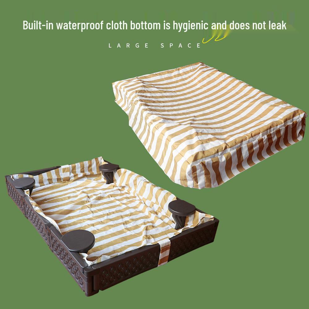 Abnehmbarer Indoor-/Outdoor-Kunststoff-Sandkasten für Kinder mit Zaun