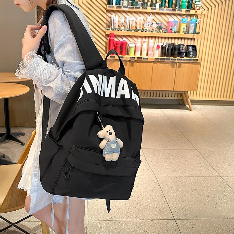 Schoolbag Backpack Simple Alphabet School Bag New Backpack Campus Versatile Large Capacity High School College Student Commuter