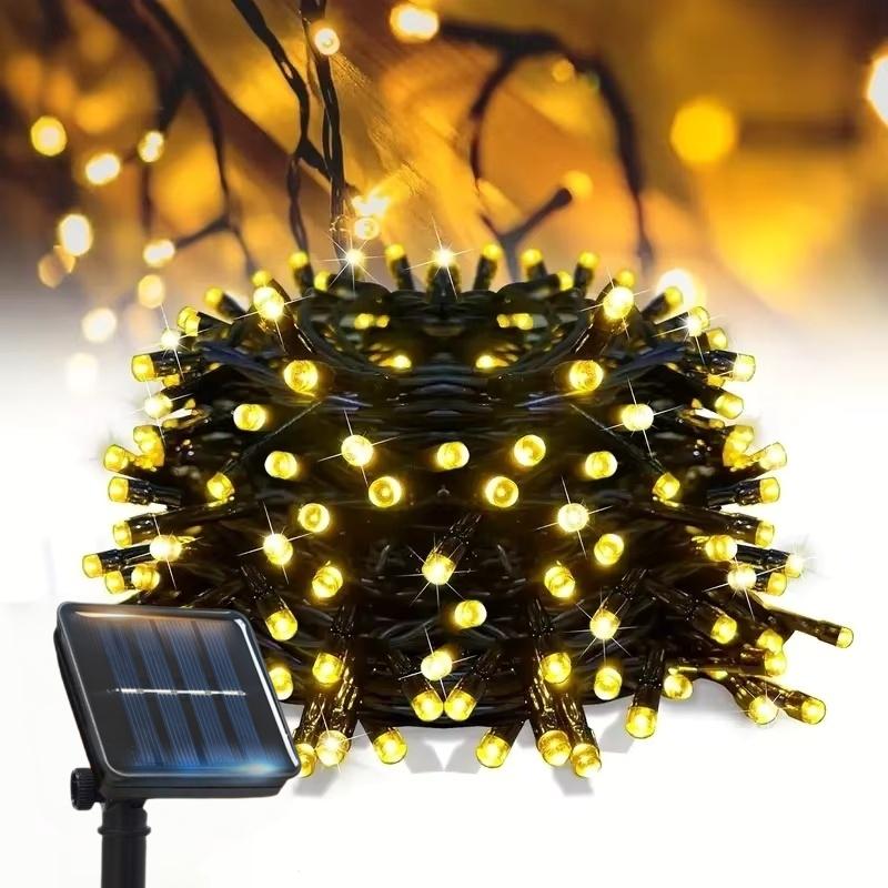 Led Solar String Lights Outdoor Solar Christmas Lights 8 Modes Twinkle Fairy Lights for Xmas Tree Garden Wedding Decoration