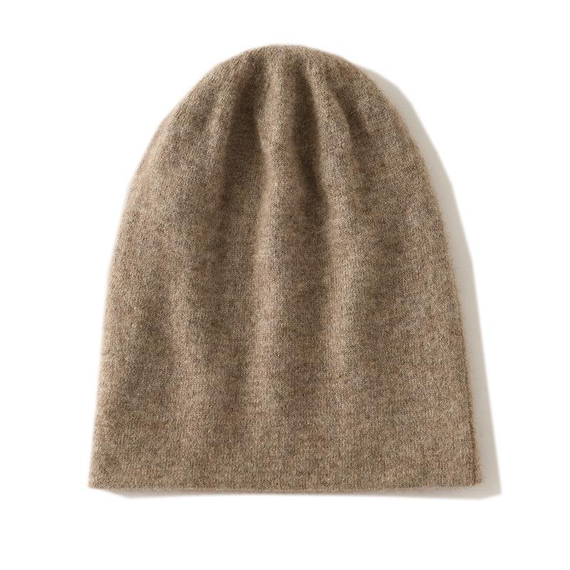 Double-Layer Thick Pure Cashmere Beanie: Soft, Warm, Versatile for Autumn & Winter