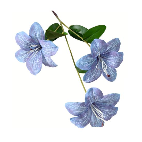 Artificial Lily Flower with 3 Heads Full Blooms Real Touch Fake Lily Flower