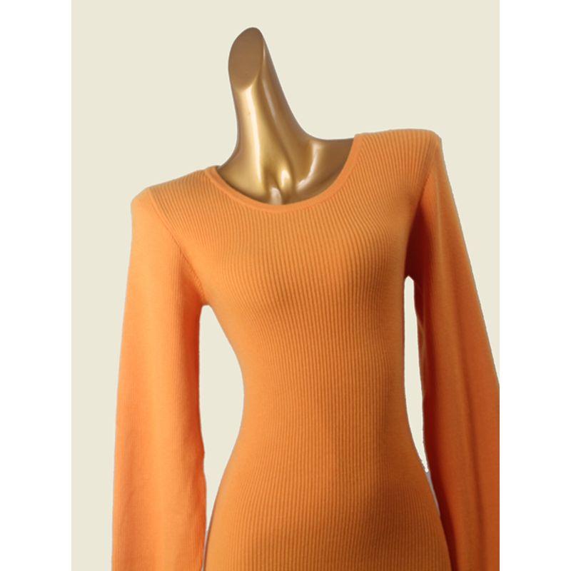 Danish Brand Socialite Slim Fit Knitted Long-Sleeved Dress Female Export Figure Elegant Slit Sheath Skirt Fall and Winter