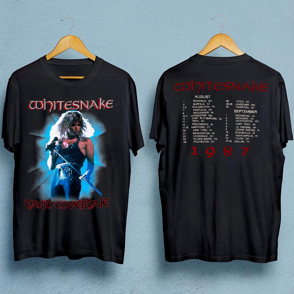 David Coverdale Whitesnake 2 SIDES Cotton Black Unisex Tshirt S5XL AG1213 Unisex T-Shirt S