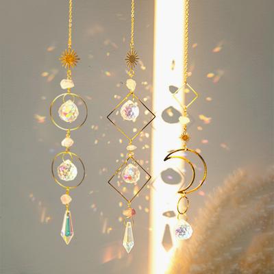 Crystal Wind Chimes Hanging Pendant Wind Music Wind Bell Rainbow Prism for Home Decoration Window Rainbow Rainbow Maker