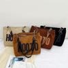 Fashion Letter Handheld Large Bag Contrasting Colors Popular New Simple Shoulder Bag Large Capacity Commuter Trendy Tote Bag
