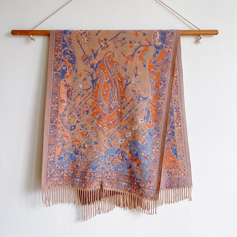 Luxury Brand Jacquard Scarf Women Fashion Thick Soft Cashmere Lady Casual Stole Shawl Headband Scarves Neckerchief Bandana