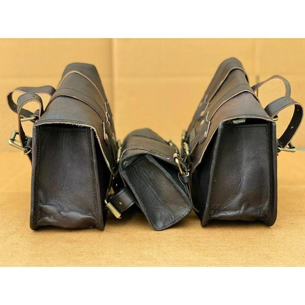 Leder Marken Motorrad Drei Satteltaschen Gepäcktasche Sportster Rich Goat