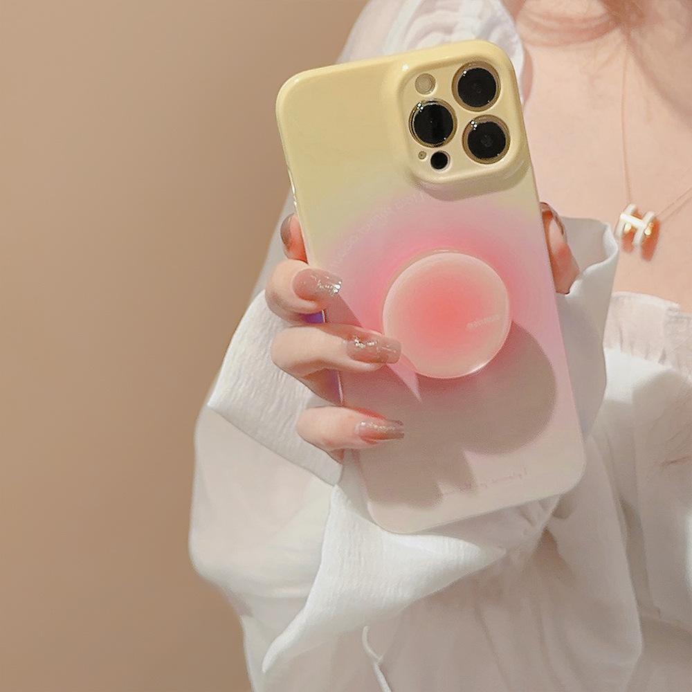 Künstlerische pinkfarbene Handyhülle mit Farbverlauf