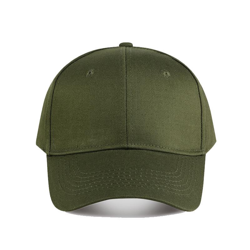 

Унисекс однотонная хлопковая бейсболка с защитой от солнца и напечатанным логотипом армия зеленый