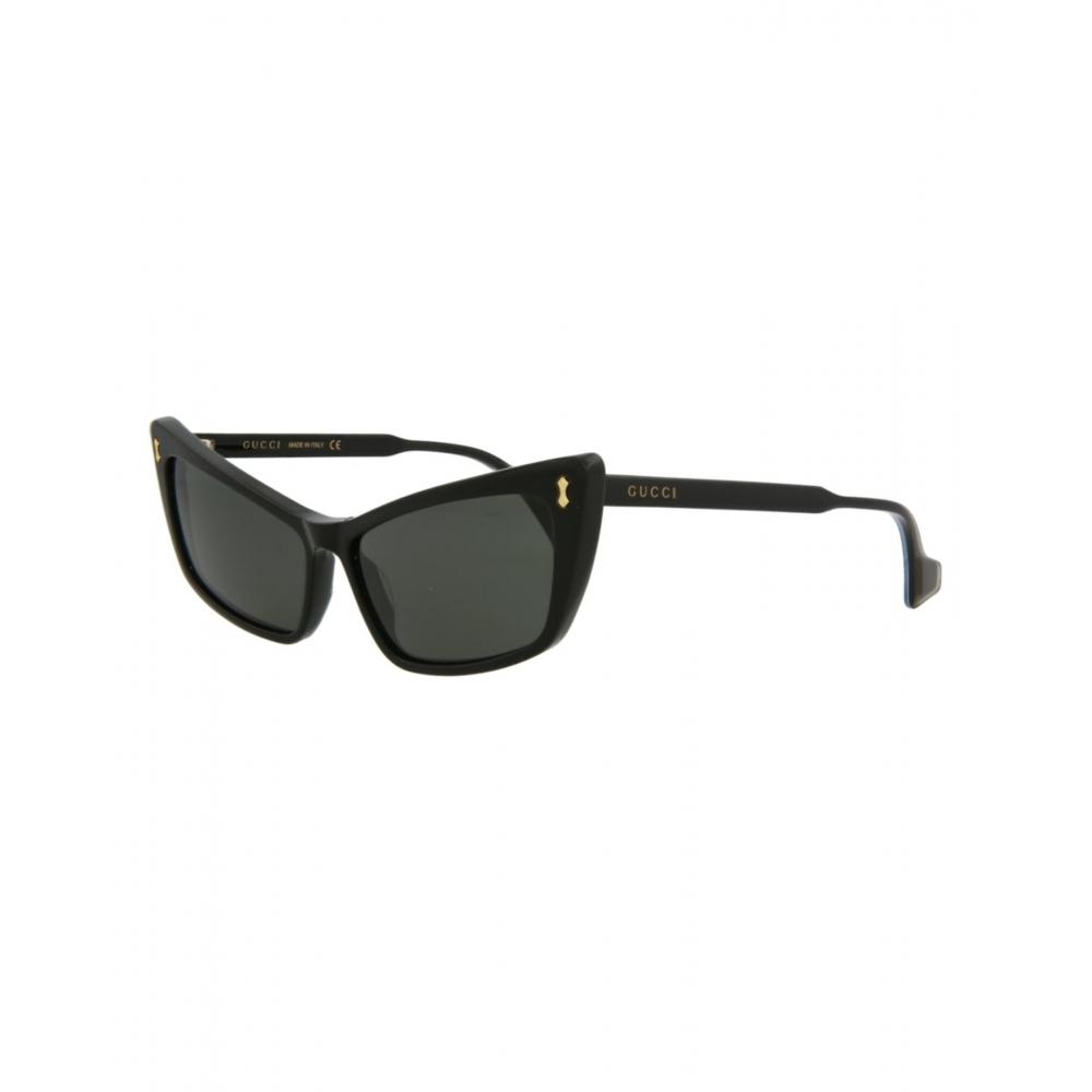 Gucci Cat Eye Frame Acetate Sunglasses Black Black Grey