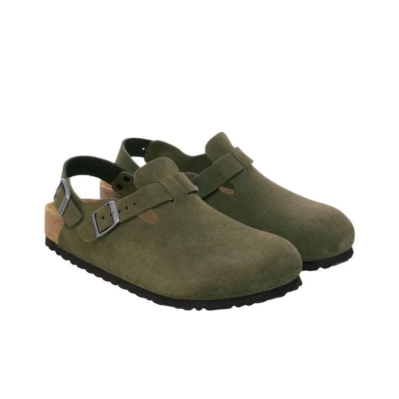 Birkenstock Tokio Unisex Suede Fashion Comfort Low Top Casual Shoes Green Narrow Fit 1030665 36