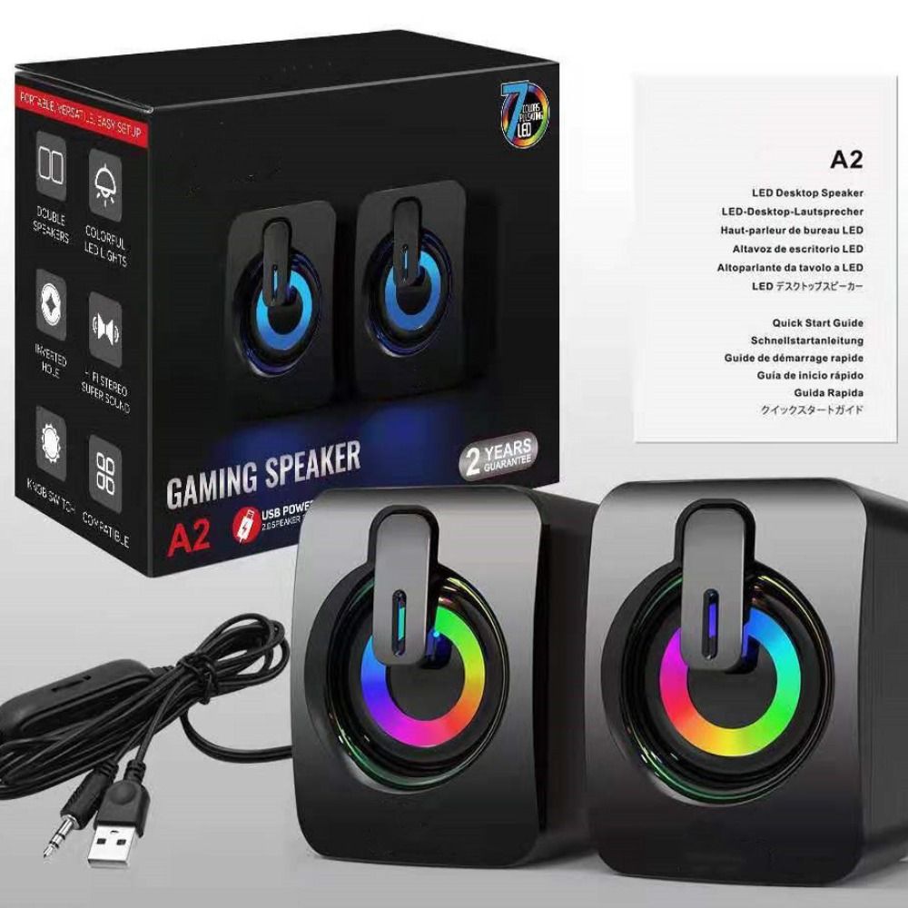 Volume Control Computer Speakers Stereo Sound PC Sound Box NEW RGB Subwoofer  Home Office