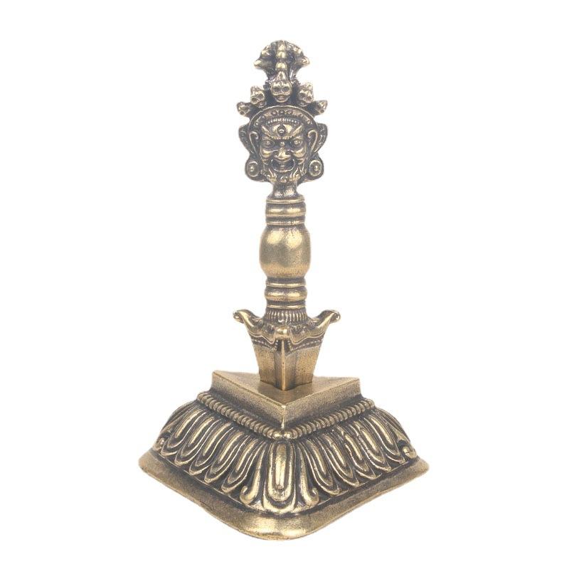Brass Vajra Desktop Ornament Religious Ritual Instrument Demon Subduing Pestle Handheld Piece Collectible Old Copperware