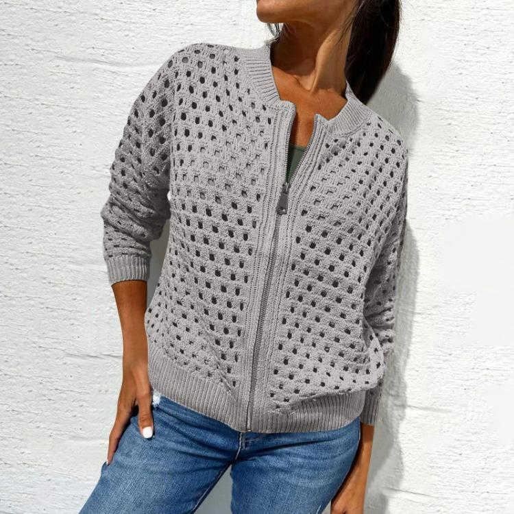 Женская повседневная куртка с длинным рукавом однотонная с вырезами на молнии модная верхняя одежда XXL 3298₽