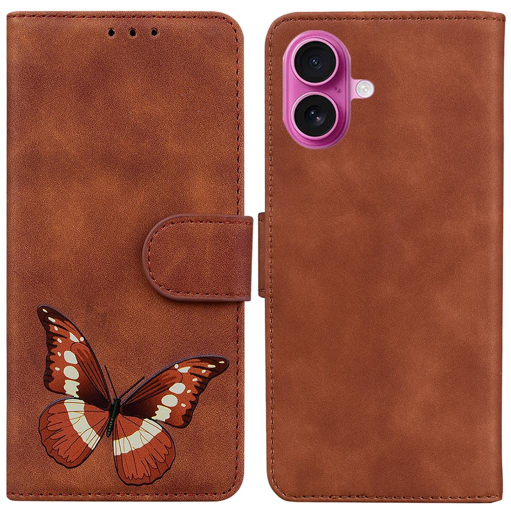 For iPhone 17 Stand Case PU Leather Phone Cover Butterfly Printed