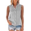 Summer Fashion Sleeveless Women Shirt Lapel Loose Casual Simple Office Blouse Plus Size Ladies Solid Color Elegant Basic Tops Clothing