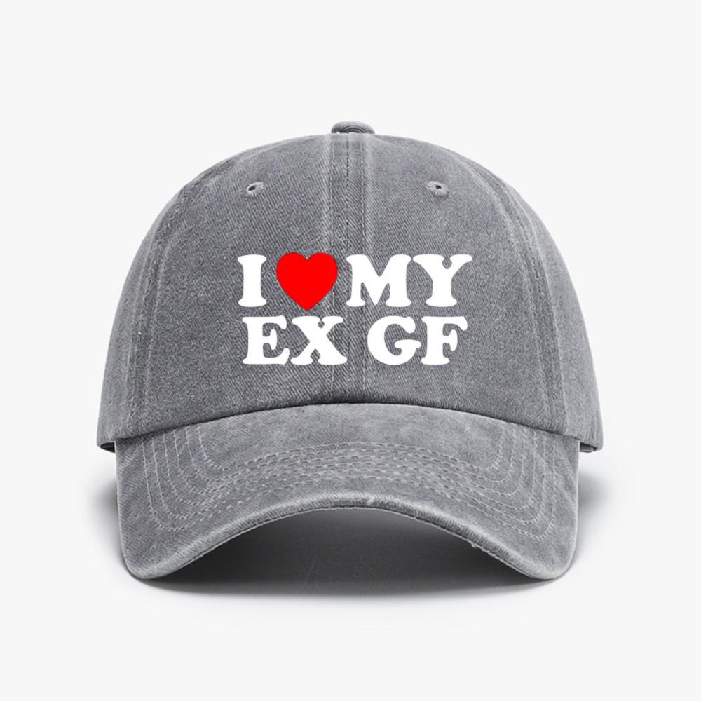 funny I Heart My Ex GF I Love My Ex Girlfriend baseball cap fashion vintege Washed denim hats Summer Style Snapback Hat Adjustable