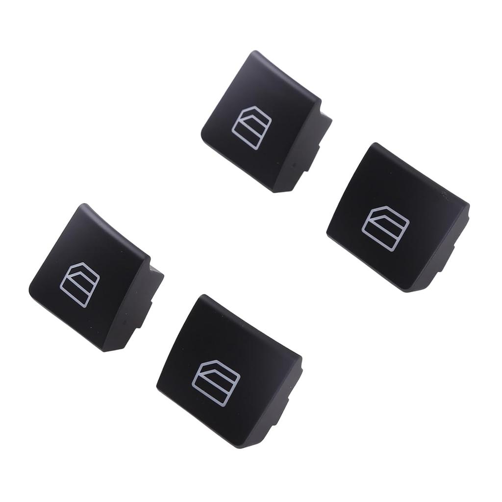 4pcs Window Switch Button Cap Set Compatible for Mercedes-Benz EClass W204 W166 X156 W156 2001-2014 Replacement A2049055402 ABS Power Window Control