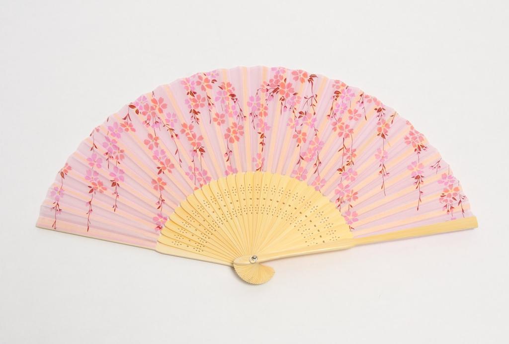 Silk Fan with Fan Boxed Cherry [Hasegawa] Women's Case, (Weeping Blossom)
