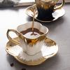 Europäisches Luxus-Kaffee-Tassen- und Untertassen-Set Fortgeschrittener Sinn Tasse Englische Nachmittagstee Vergoldeter Griff Knochenporzellan Tasse Teller