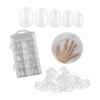 PAVIKE Nail Tips for Elementary School Students, Children, Short, Set of 120, 10 Sizes, Clear, False Nails for Small Nails, Popular for Girls