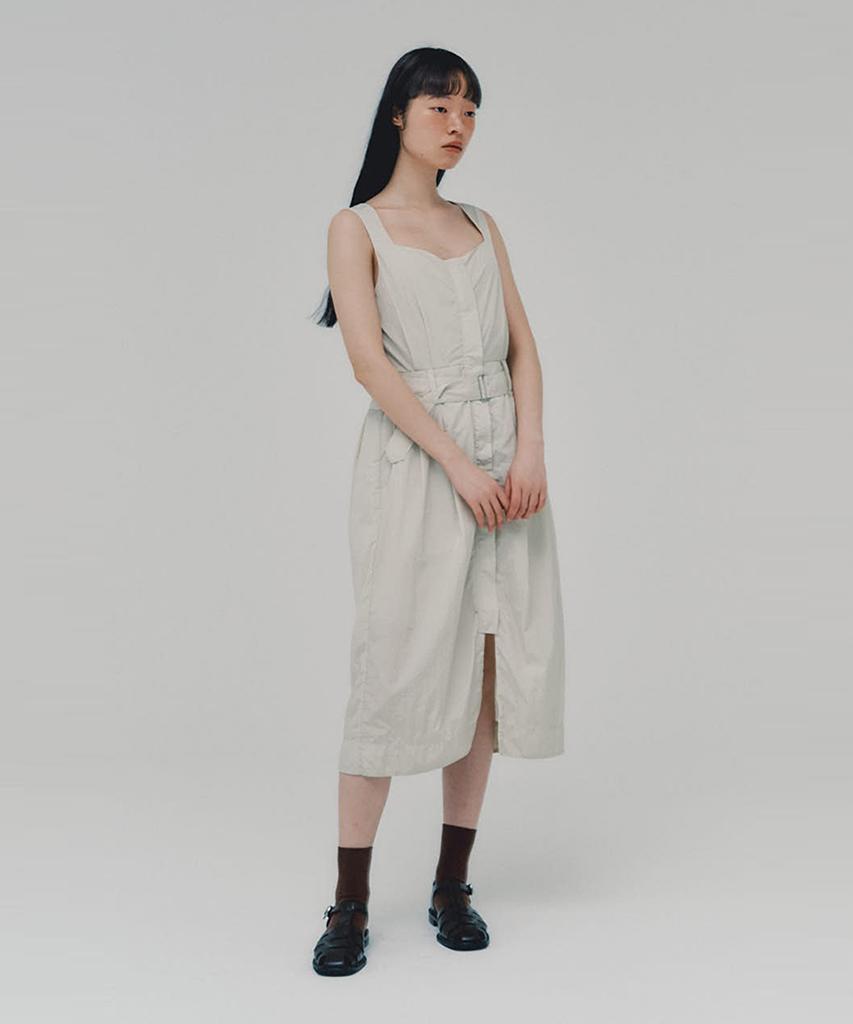Awi Nylon Belted Dress_Light Gray