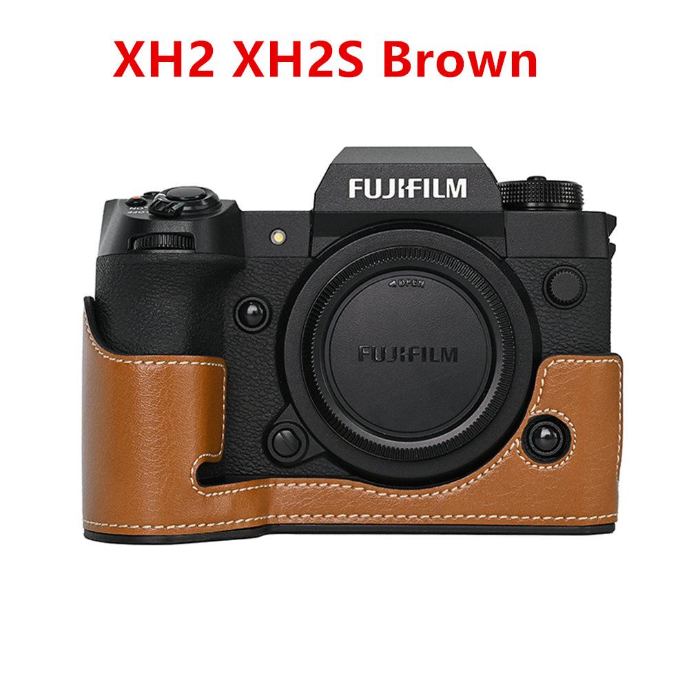 PU Leder Kamera Halbtasche für Fujifilm Fuji XT50 XT30 XT30II XT20 XT10 XT5 XS10 XS20 XH2 XH2S X100V Akku-Öffnungsklappe