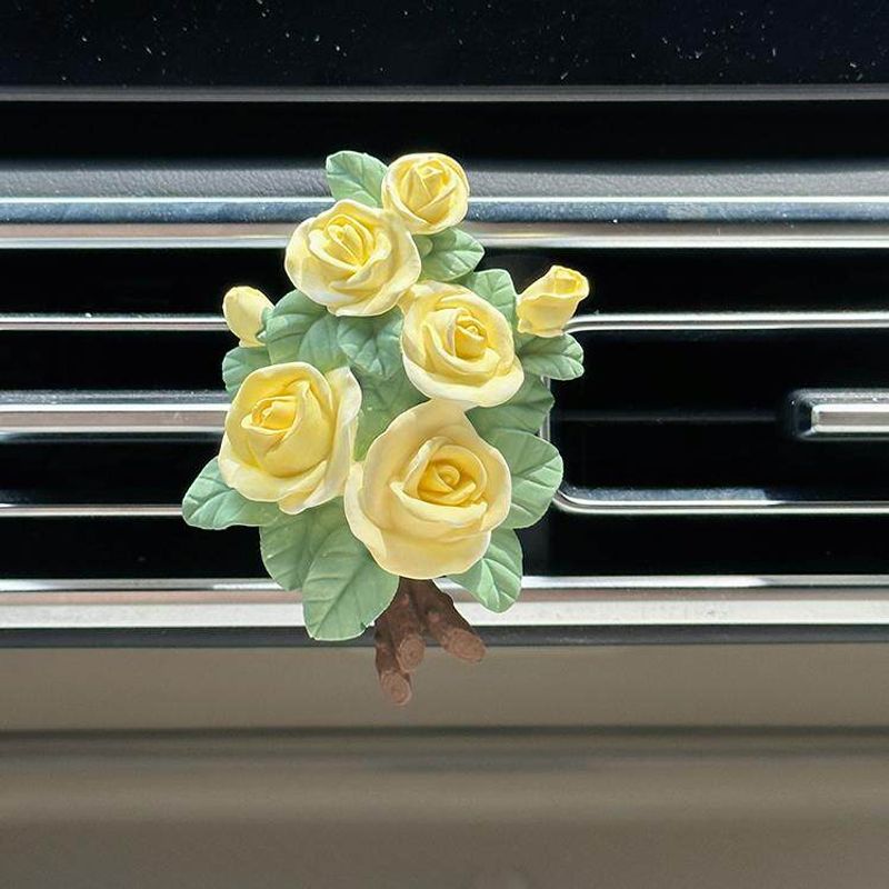 Car Air Freshener Rose Diffuser Stone, Elegant Floral Car Vent Decoration Pendant, Light Fragrance Gift with a High-End Feel