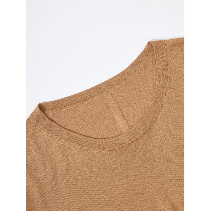 Blacknini Yin Huafu/"LP Style" Italy Organza 100 Mulberry Silk Comfortable 0 Pressure Feeling Short Sleeve T-shirt