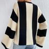 Lady Outwear Pullovers Striped Loose Fit Knitted Pullovers Women Autumn Spring Fashion Long Sleeve Knitwear Sweater Sexy