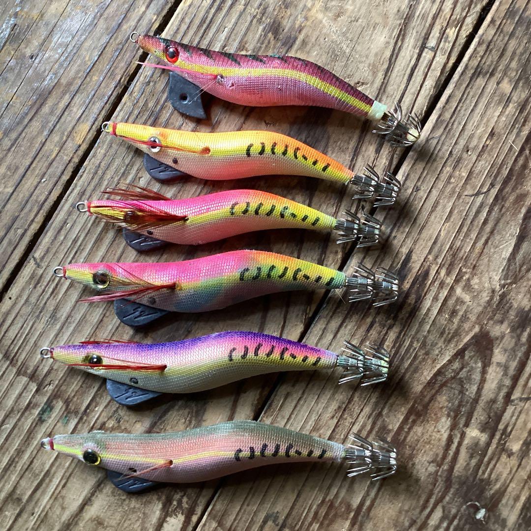 Used Egi set of 6 Bait tree Squid fishing Unitika No. 3 No. 3.5