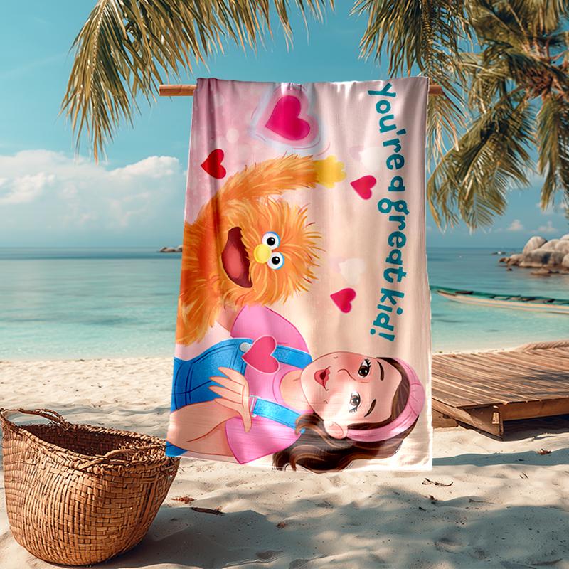 Ultra-Soft Beach Towel with Ms. Rachel Theme,Ideal for Pool - Camping, Diving - Perfect Travel Essential, Vibrant Beach Towel.