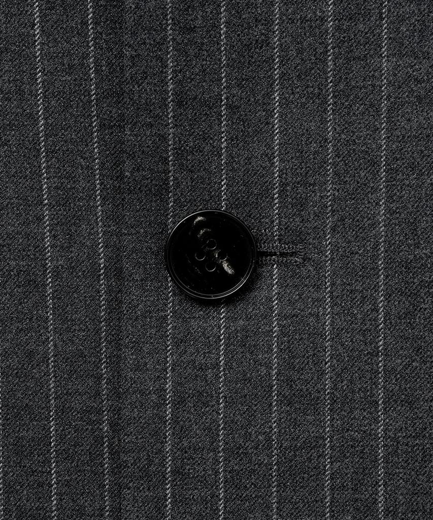 Noirer Wool Striped Tailored Jacket (Grey)