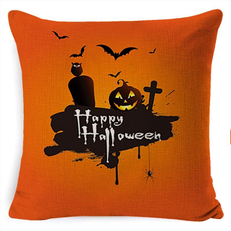 Throw Pillow Halloween Pillow Case Linen Car Cushion Sofa Pillow Case Nordic Style