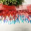 1 Yard Sequins Lace Sewing Garments Accessories DIY Fringe Mesh Tassel Embroidered Ribbon Sewing Craft for Dance Party