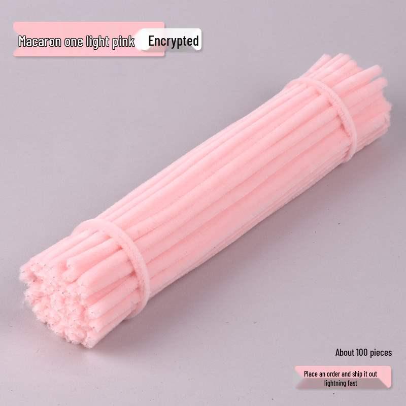 Encrypted Pipe Cleaners: Dense, Thickened 8mm White Strips with Mixed Colors for Handmade DIY Bouquets