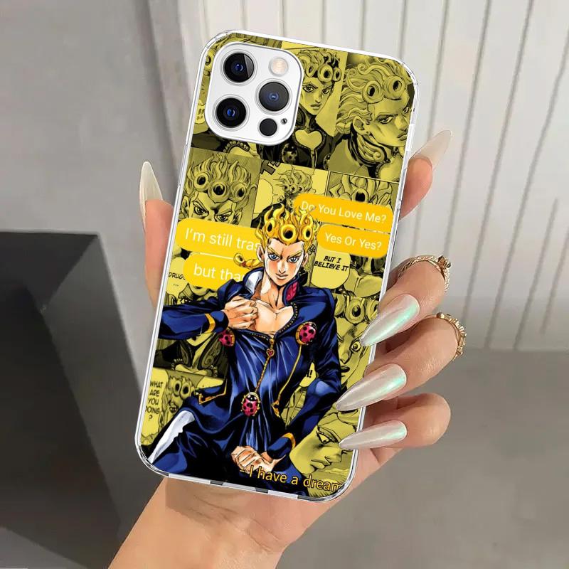 JoJo Bizarre Adventur Anime Phone Case for Iphone 16 15 14 13 12 Mini 11 Pro Max 16E X XS XR 7 Plus 8 SE 2020 Soft Funda Print S