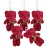 5pcs 12cm Bear Doll Pendant Soft Touch Cute Bear Plush Doll Key Chains for Bags Decoration