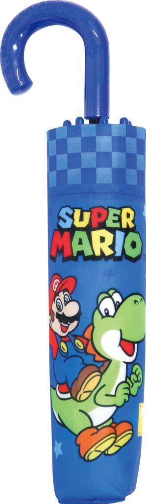 Super Mario Folding Umbrella 53cm Hand Opening Nintendo Blue Character