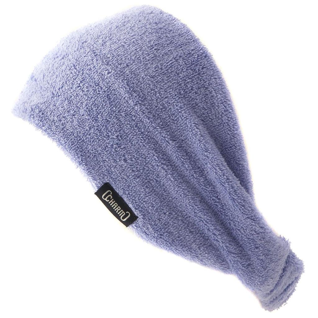 Made in Stretchy Terry Cloth Headband Size Fits Quickly Absorbs Sweat Wide Turban [CHARM] Japan, (One All, Purple, Unisex) (Antibacterial,
