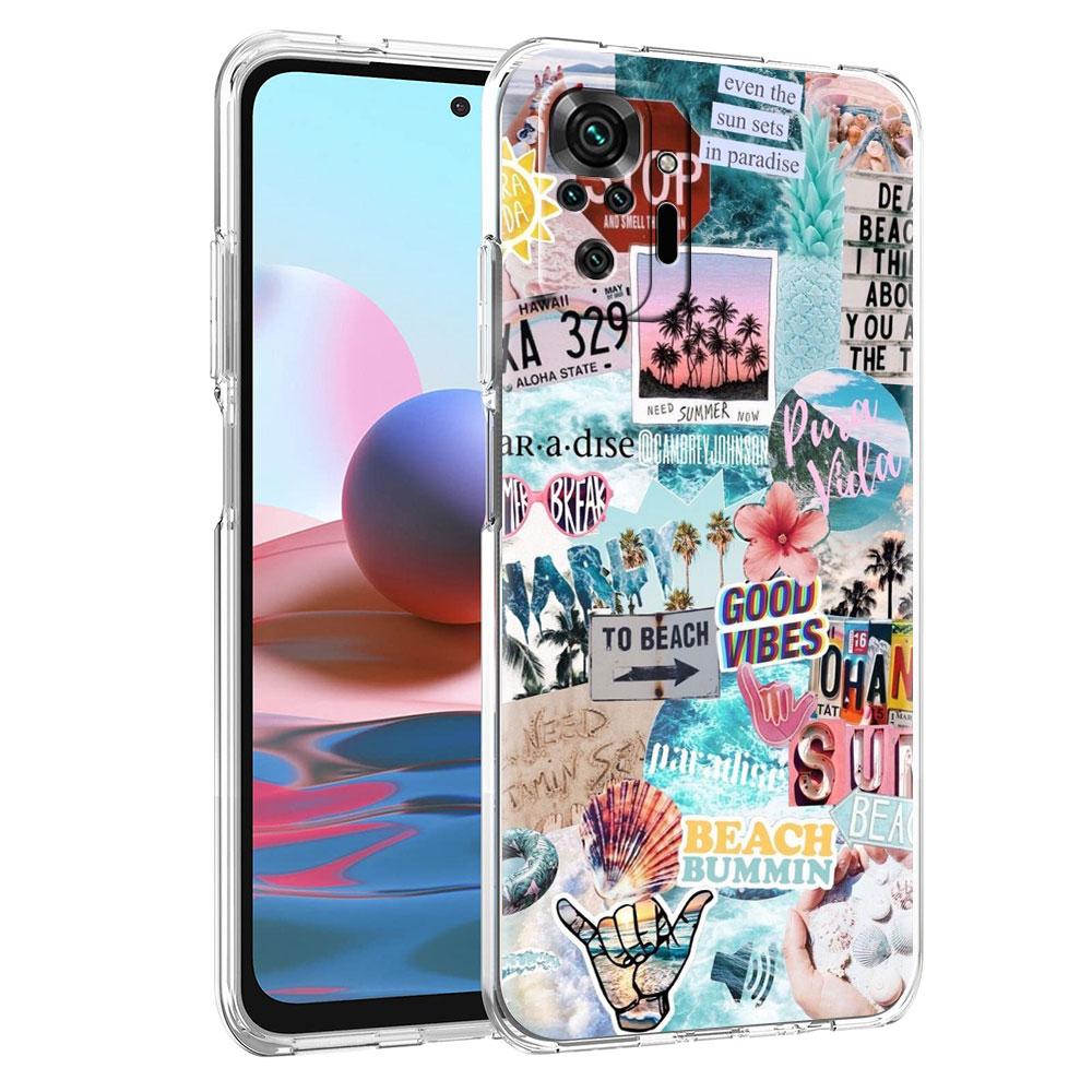 Soft Clear Case For Xiaomi Redmi Note 10 9 8 Pro 9S 10S 8T 9A 9C K40 7 9T 8A Shockproof Phone Cover Summer Vacation Beach Fundas