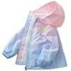 Korean Fashion Jacket Girls Teenager Casual Gradient Hooded Coat Boys Blazer Spring Autumn Windproof Sweet Coats Windbreaker