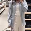 [11,000 collection] retro blue plaid shirt 1116 spring new shirt